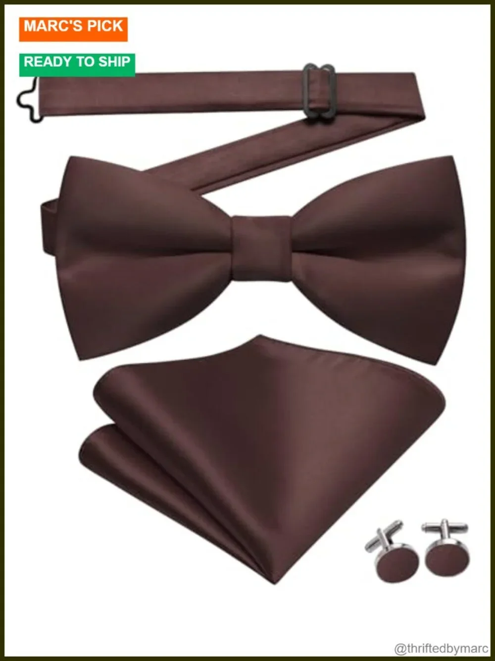 Vest Set with Bowtie Necktie Handkerchief Cufflinks Lapel Pin Tie Clip